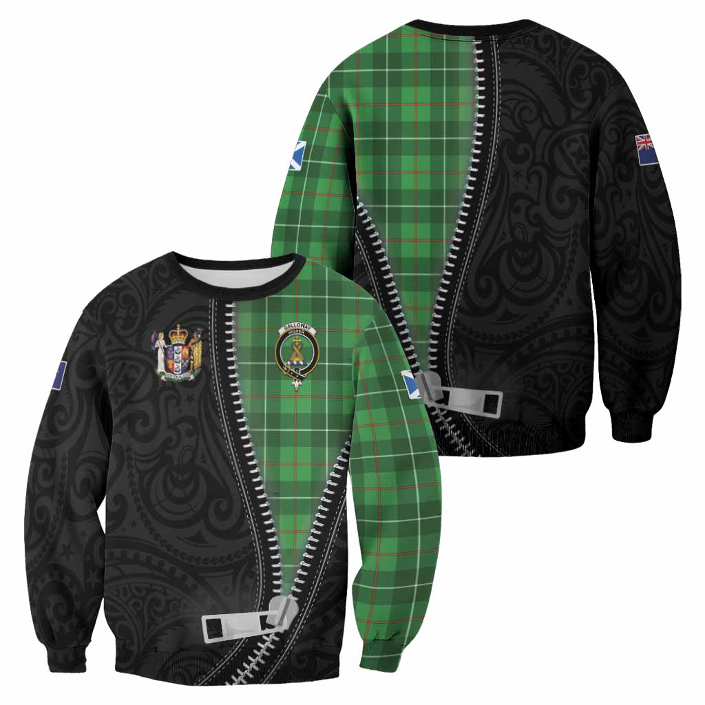 Galloway Tartan Sweatshirt New Zealand Pattern Unique Zipper Stylized