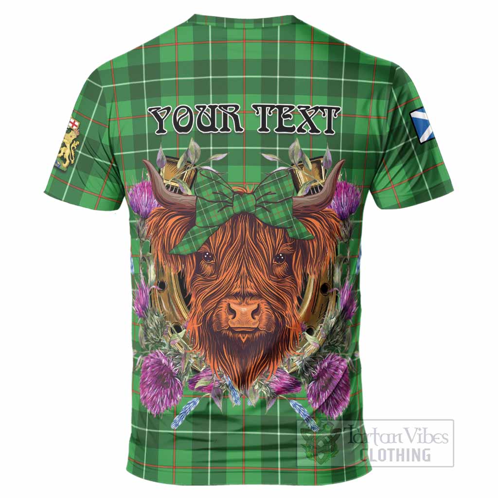 Galloway Tartan T-Shirt Scottish Thistle Heilan Coo