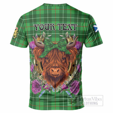 Galloway Tartan T-Shirt Scottish Thistle Heilan Coo