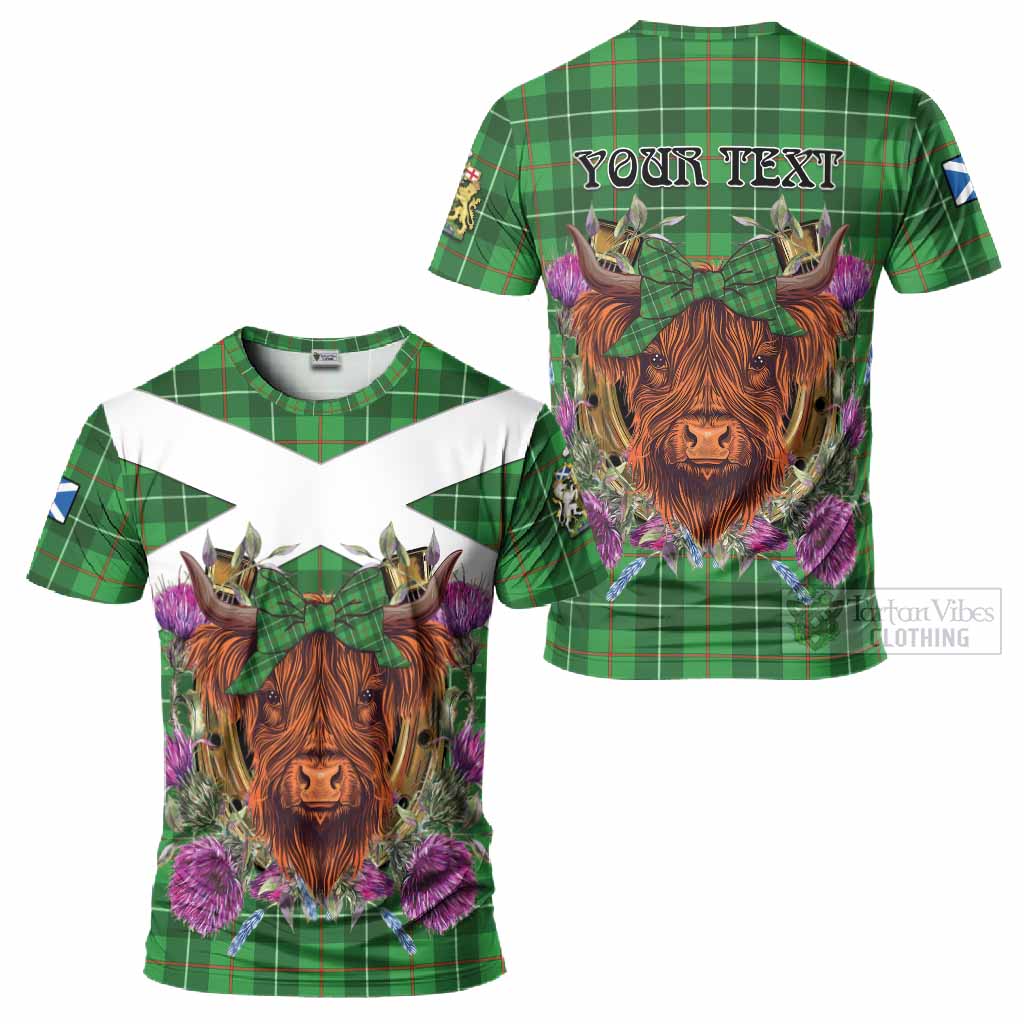 Galloway Tartan T-Shirt Scottish Thistle Heilan Coo
