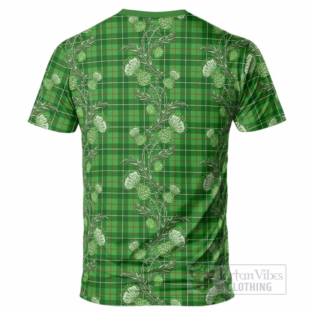 Galloway Tartan T-Shirt Seamless Scottish Thistle Flowers