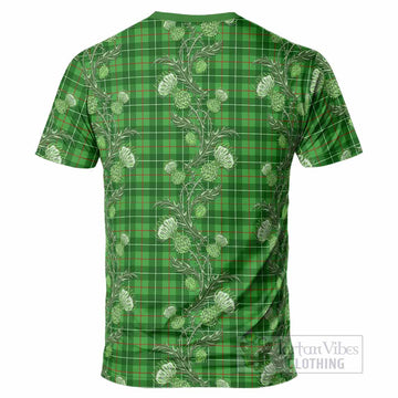 Galloway Tartan T-Shirt Seamless Scottish Thistle Flowers