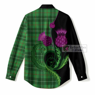 Galloway Tartan Women Casual Shirt Traditional Scottish Thistle