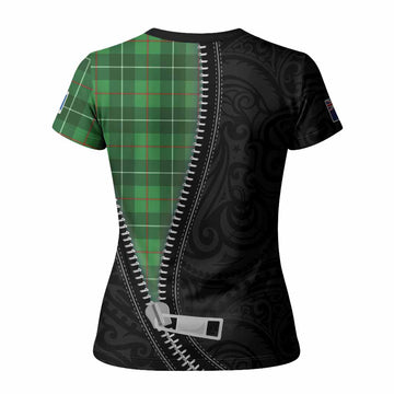 Galloway Tartan Women T shirt New Zealand Pattern Unique Zipper Stylized