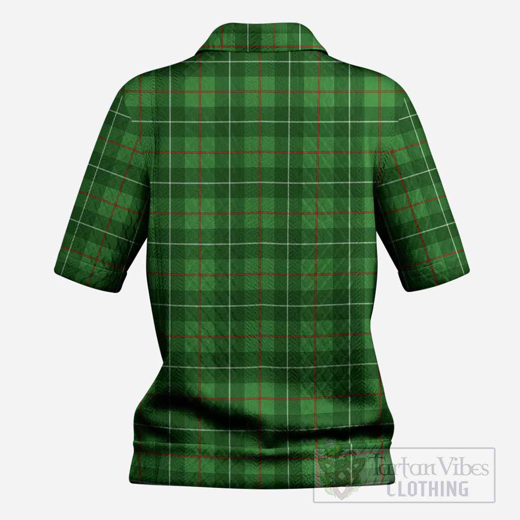 Galloway Tartan Women’s Polo Sweater Top with Family Crest