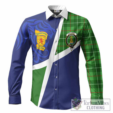 Galloway The Scottish Football Crest Long Sleeve Button Shirts Lion-Tartan Army