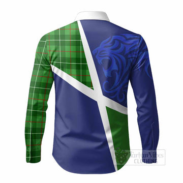 Galloway The Scottish Football Crest Long Sleeve Button Shirts Lion-Tartan Army