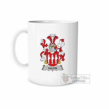 Tartan Vibes Clothing Galvin Irish Clan Coat of Arms Ceramic Mug