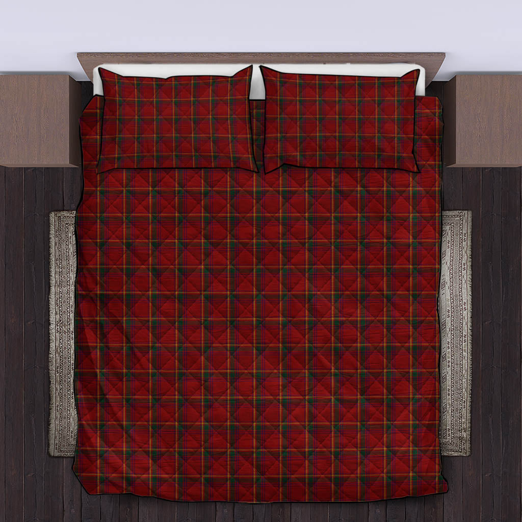 Galway County Ireland Tartan Quilt Bed Set King - Tartan Vibes Clothing