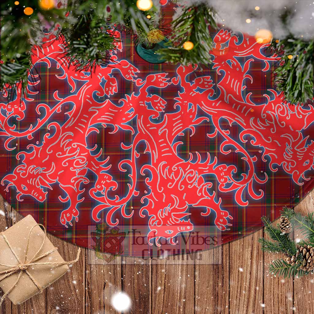 Galway County Ireland Tartan Christmas Tree Skirt Lion Rampant Style - Tartan Vibes Clothing