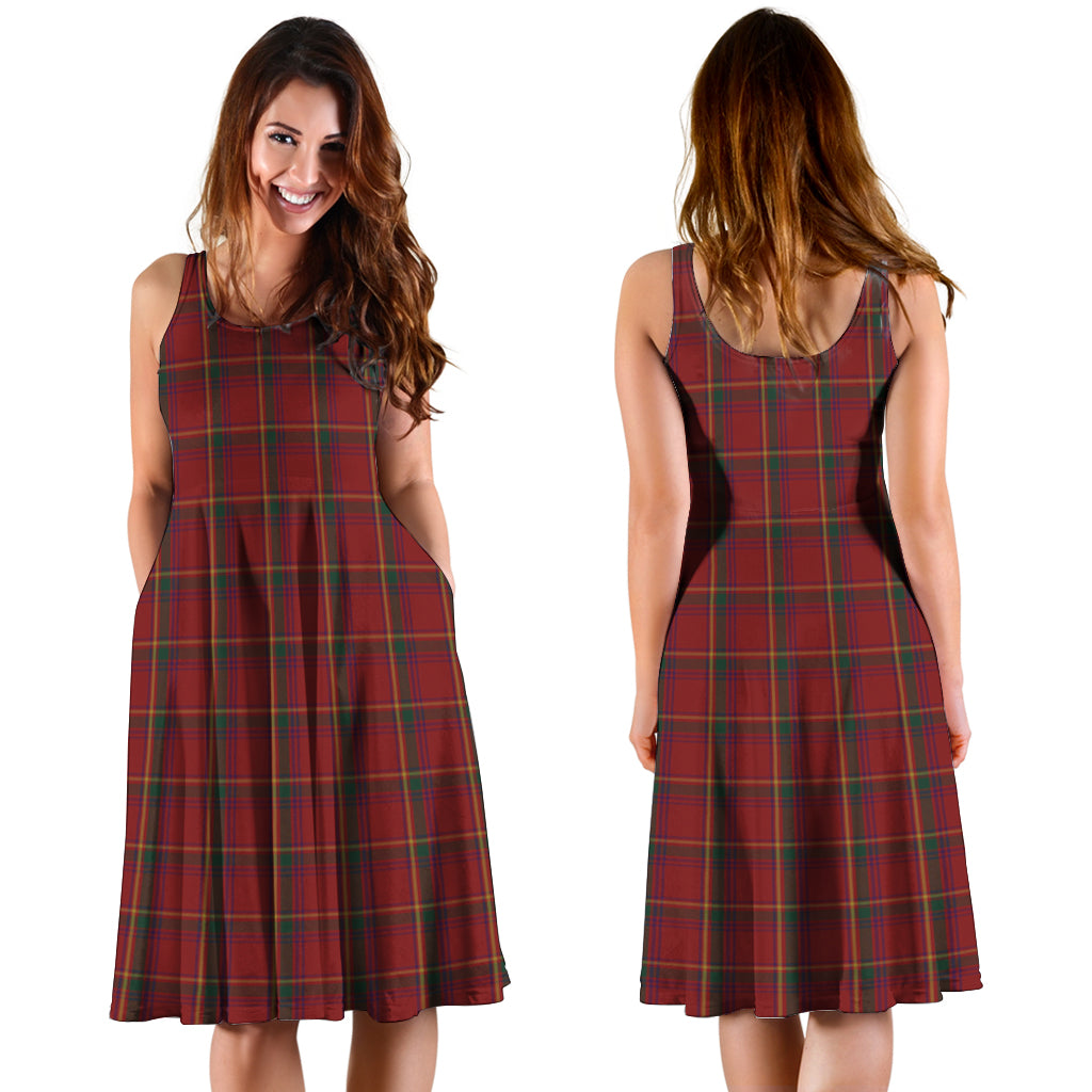 Galway County Ireland Tartan Sleeveless Midi Womens Dress - Tartan Vibes Clothing