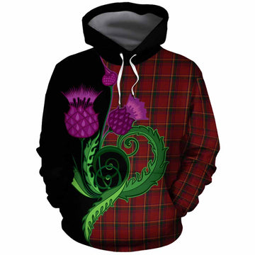 Galway County Ireland Tartan Cotton Hoodie Traditional Scottish Thistle