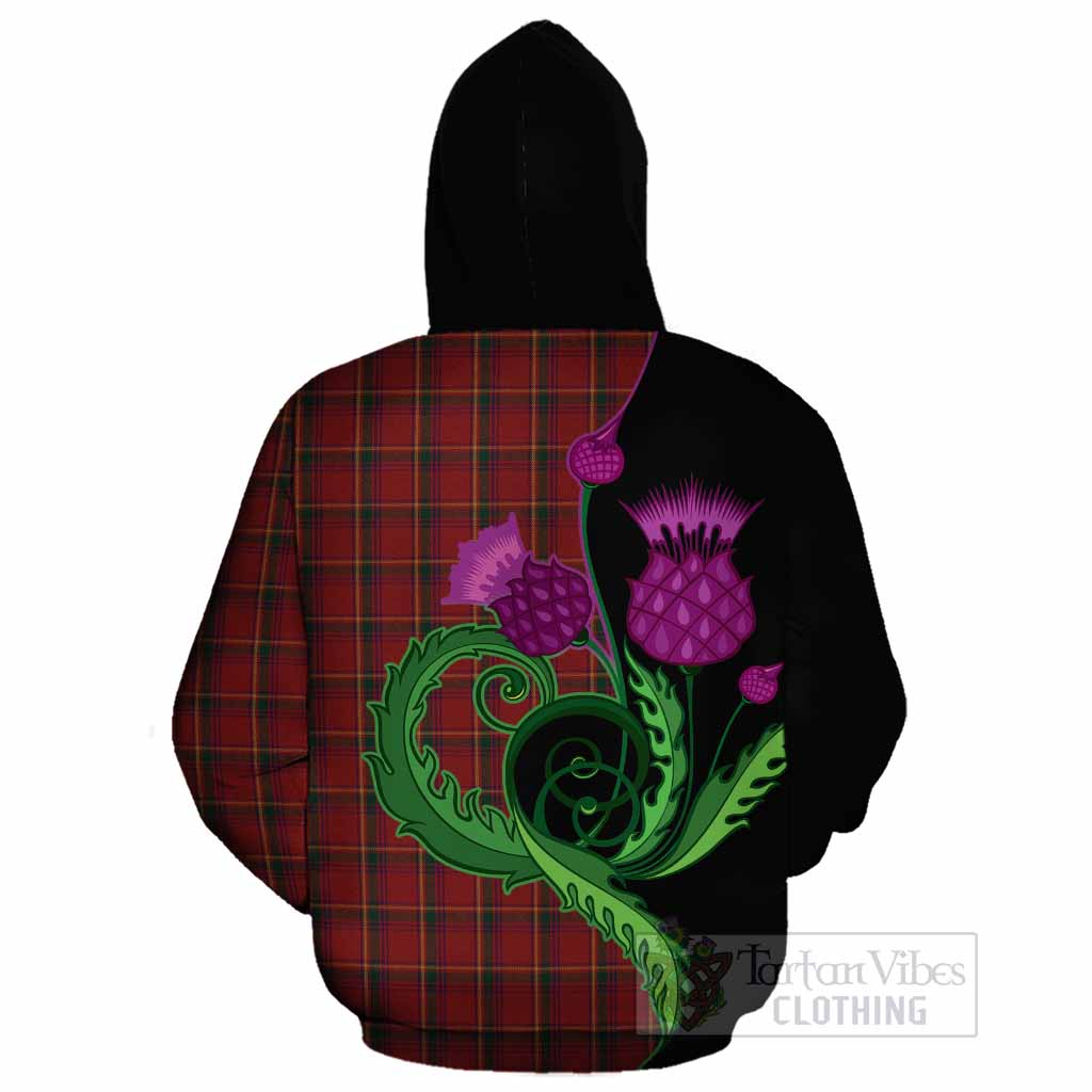 Galway County Ireland Tartan Cotton Hoodie Traditional Scottish Thistle