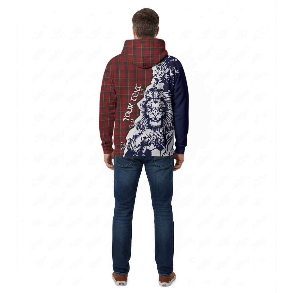 Galway County Ireland Tartan Scottish Cotton Hoodie Angry Lion With Soccer Ball Style