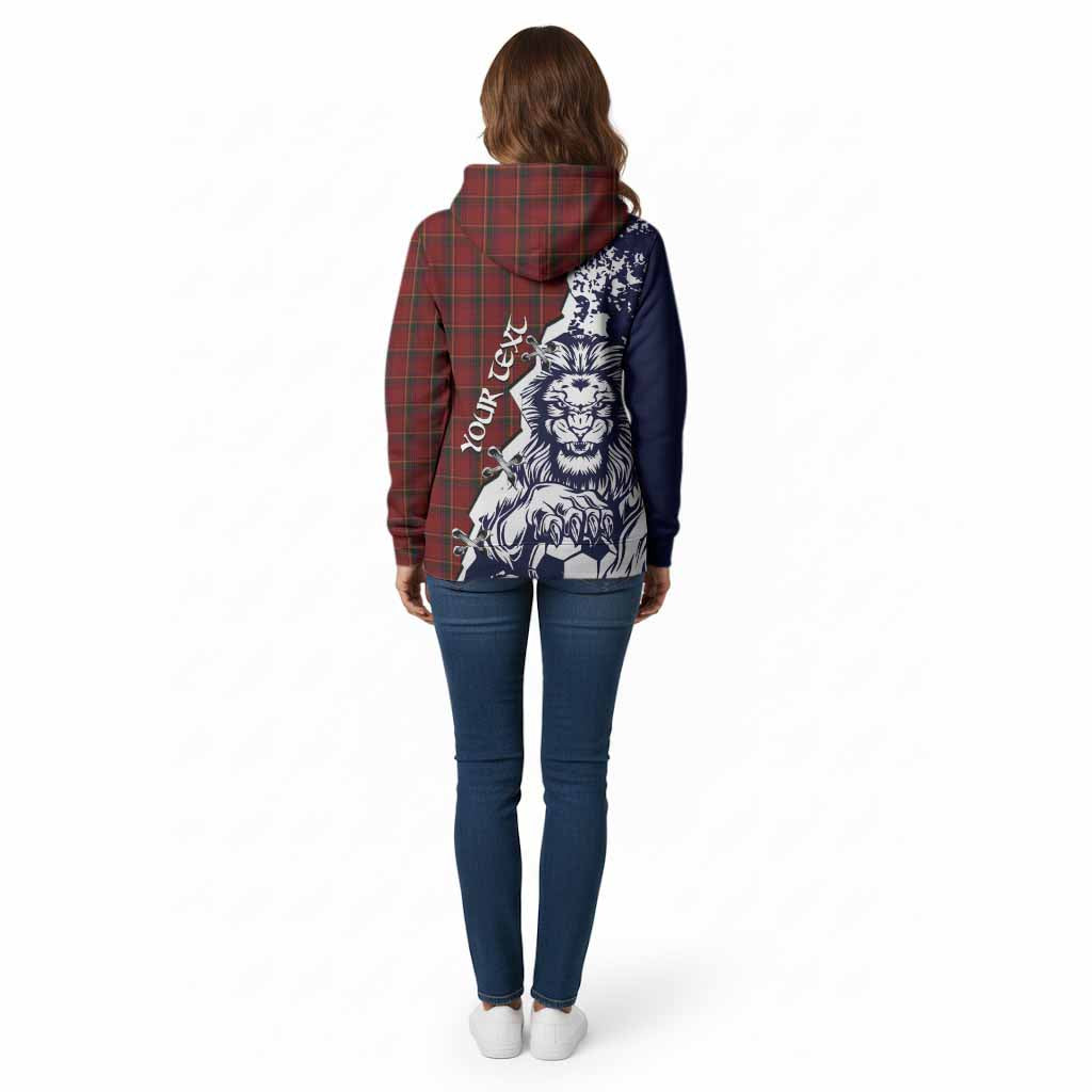 Galway County Ireland Tartan Scottish Cotton Hoodie Angry Lion With Soccer Ball Style