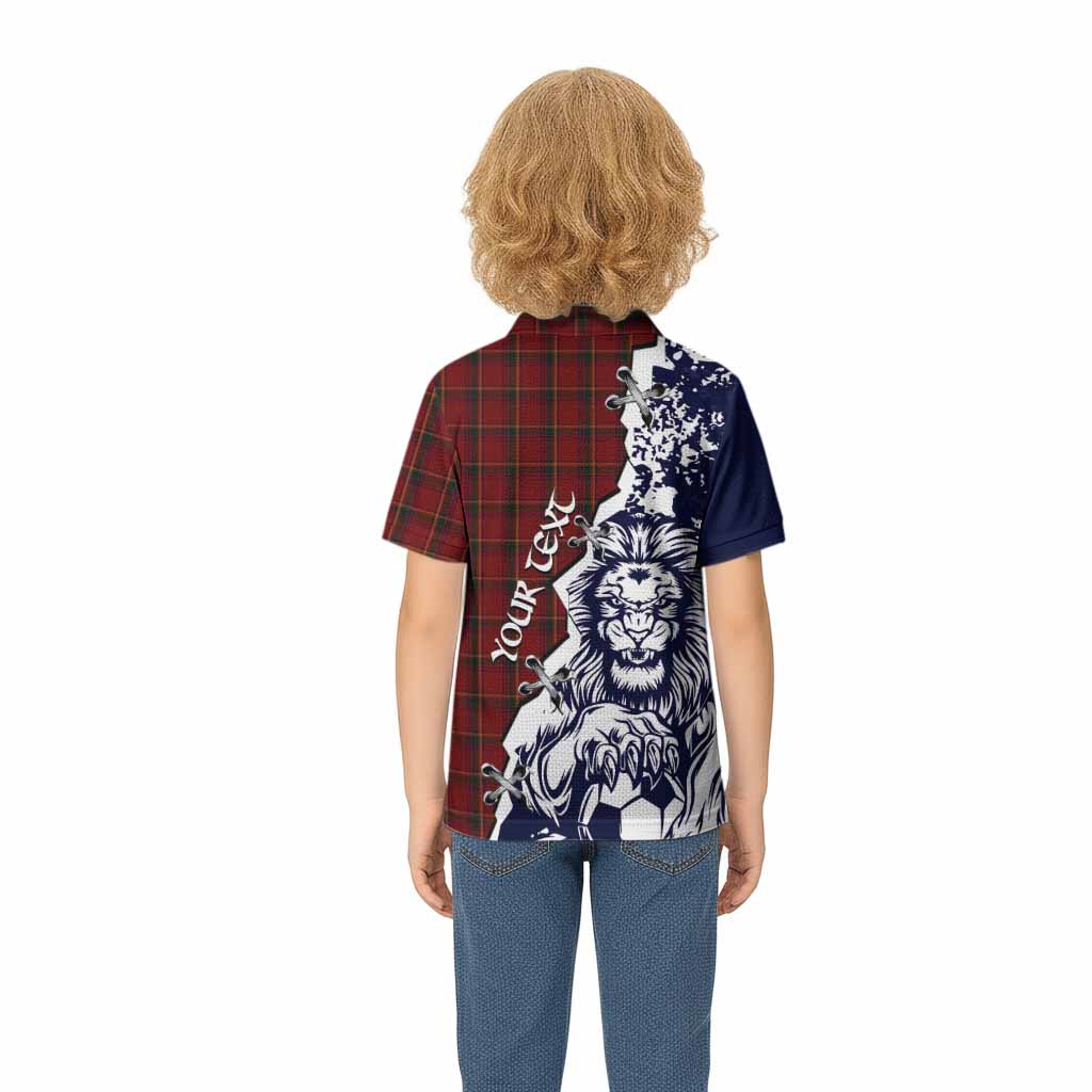 Galway County Ireland Tartan Scottish Kid Polo Shirt Angry Lion With Soccer Ball Style