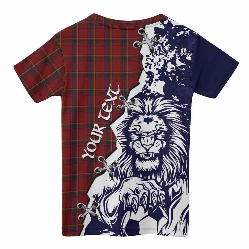 Galway County Ireland Tartan Scottish Kid T-shirt Angry Lion With Soccer Ball Style