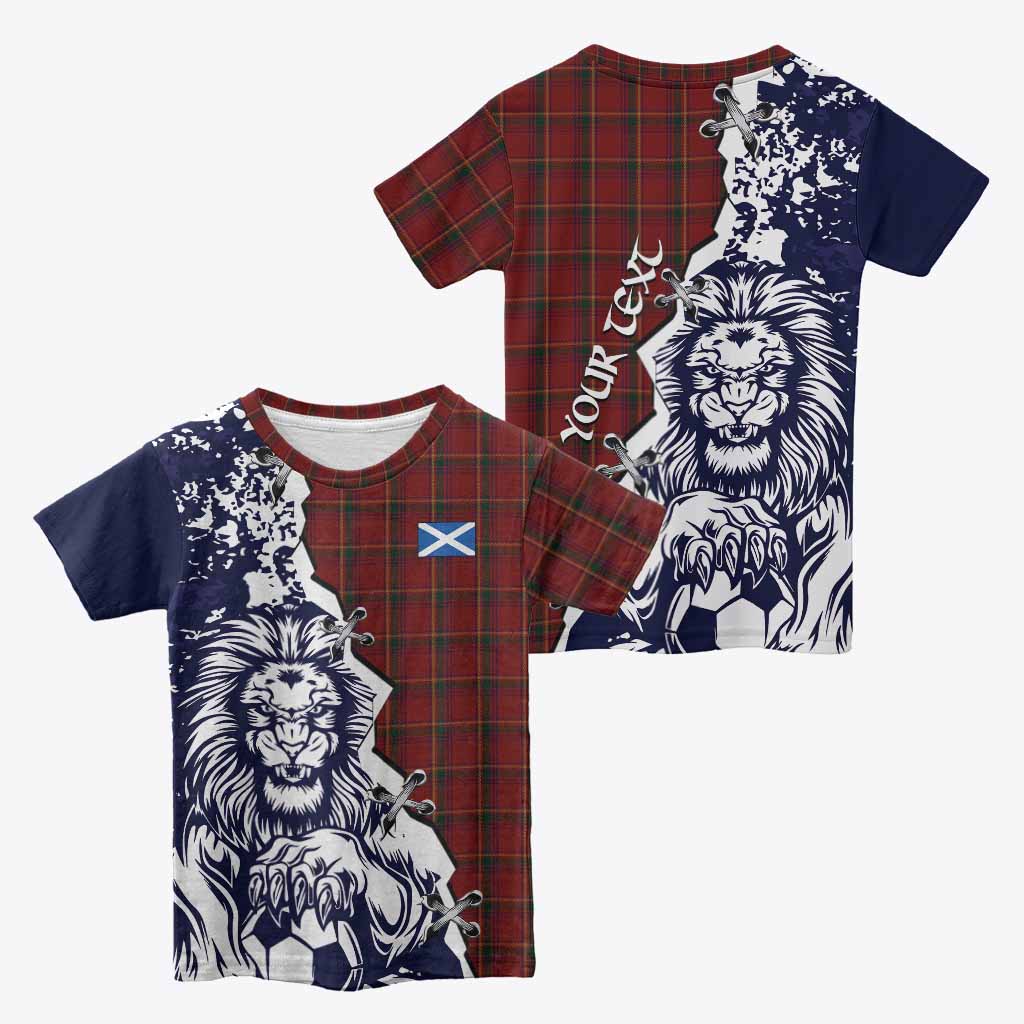 Galway County Ireland Tartan Scottish Kid T-shirt Angry Lion With Soccer Ball Style
