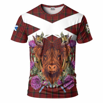 Galway County Ireland Tartan T-Shirt Scottish Thistle Heilan Coo