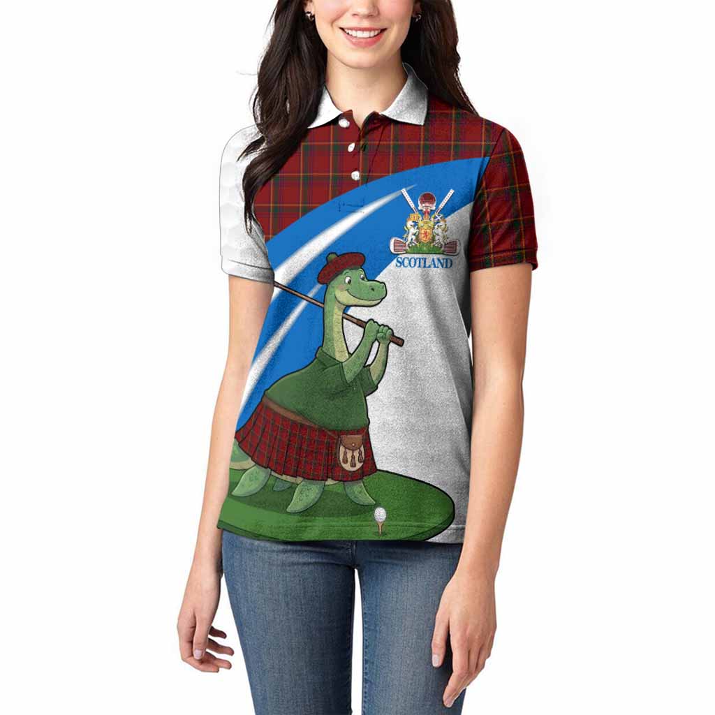 Galway Tartan Crest Golf Nessie Women Polo Shirt Loch Ness Monster Sporty Style