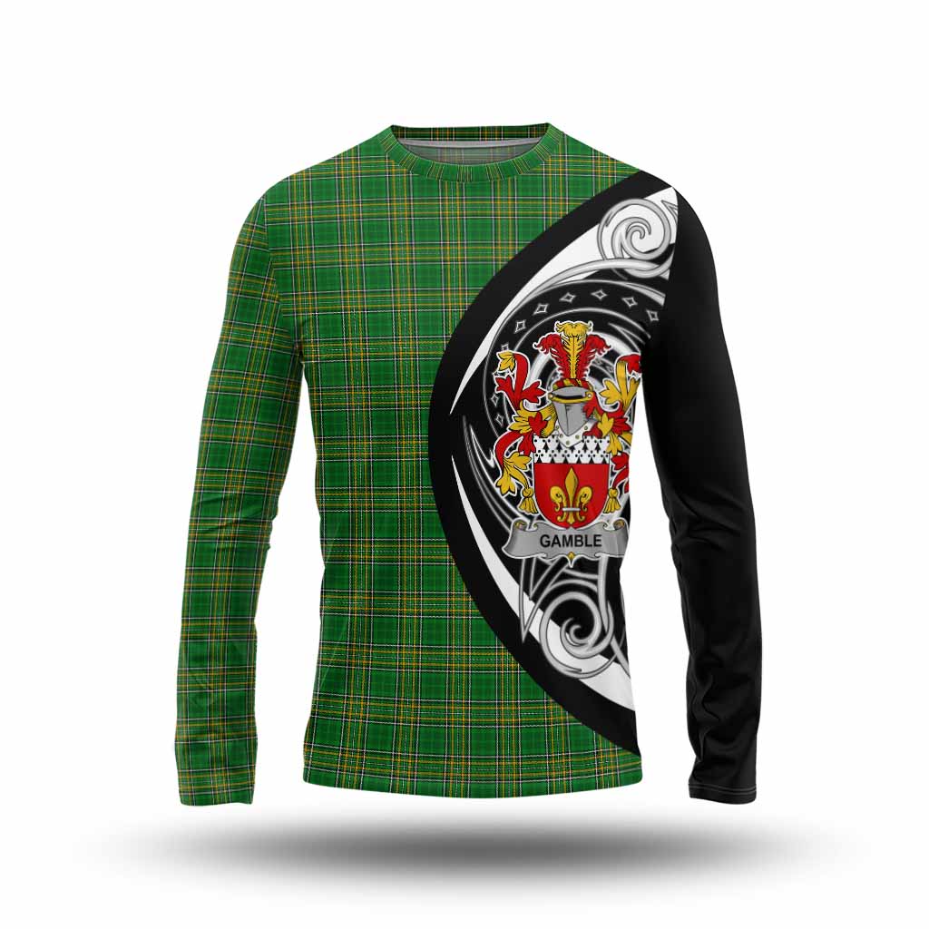 Tartan Vibes Clothing Gamble Irish Clan Long Sleeve T-Shirt Celtic Circle Style
