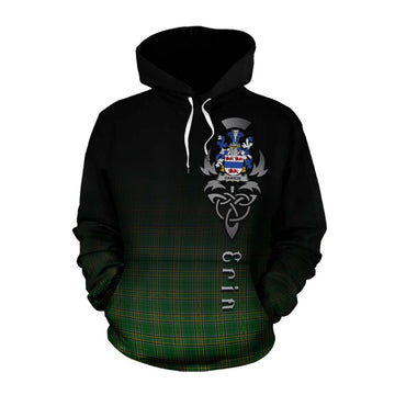 Gannon Irish Clan Cotton Hoodie with Coat of Arms Erin Go Bragh Celtic Inspired