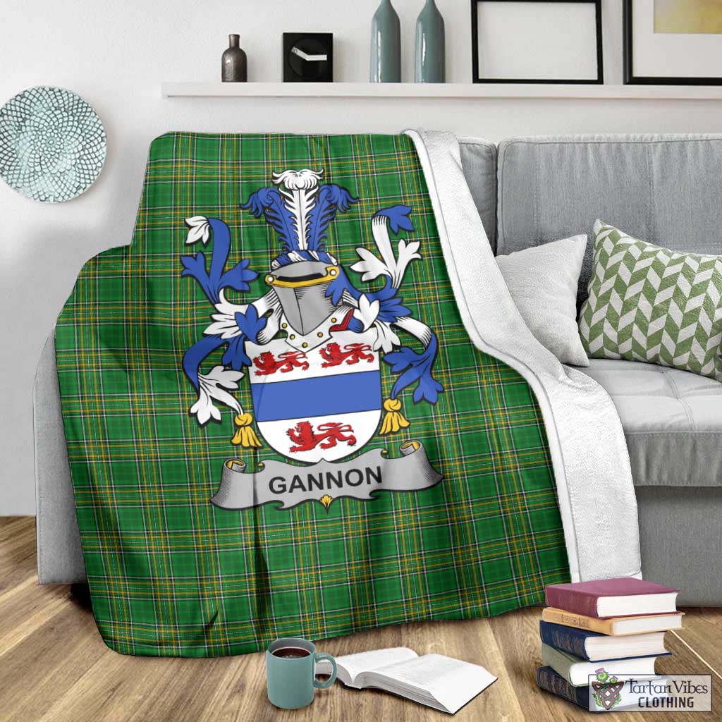 Gannon Irish Clan Tartan Blanket with Coat of Arms - Tartan Vibes Clothing