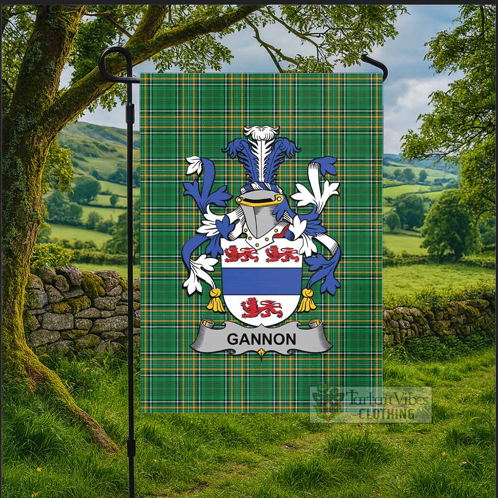 Gannon Irish Clan Tartan Flag with Coat of Arms