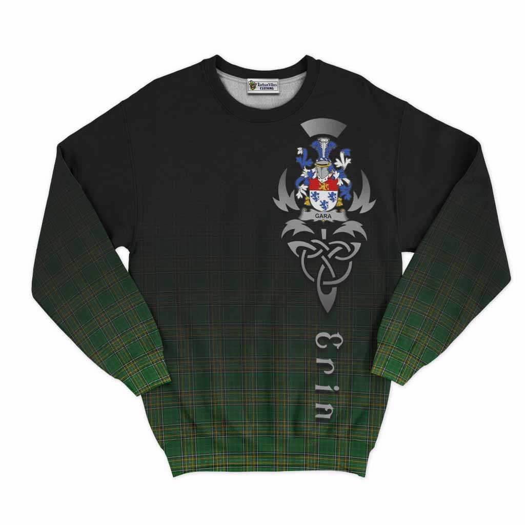 Tartan Vibes Clothing Gara Irish Clan Sweatshirt with Coat of Arms Erin Go Bragh Celtic Inspired