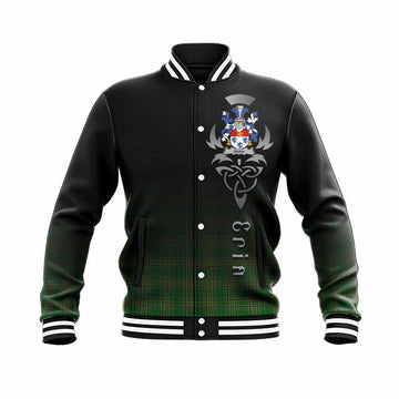 Gara Irish Clan Baseball Jacket with Coat of Arms Erin Go Bragh Celtic Inspired