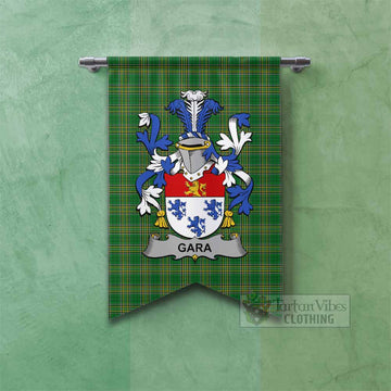 Gara Irish Clan Tartan Gonfalon, Tartan Banner with Coat of Arms