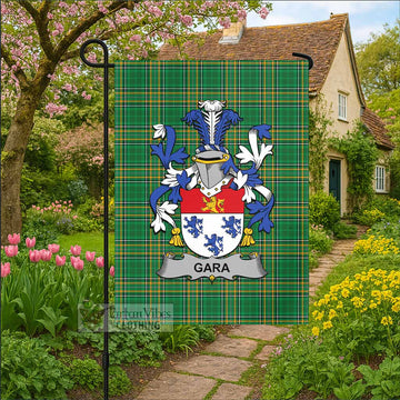 Gara Irish Clan Tartan Garden Flag with Coat of Arms