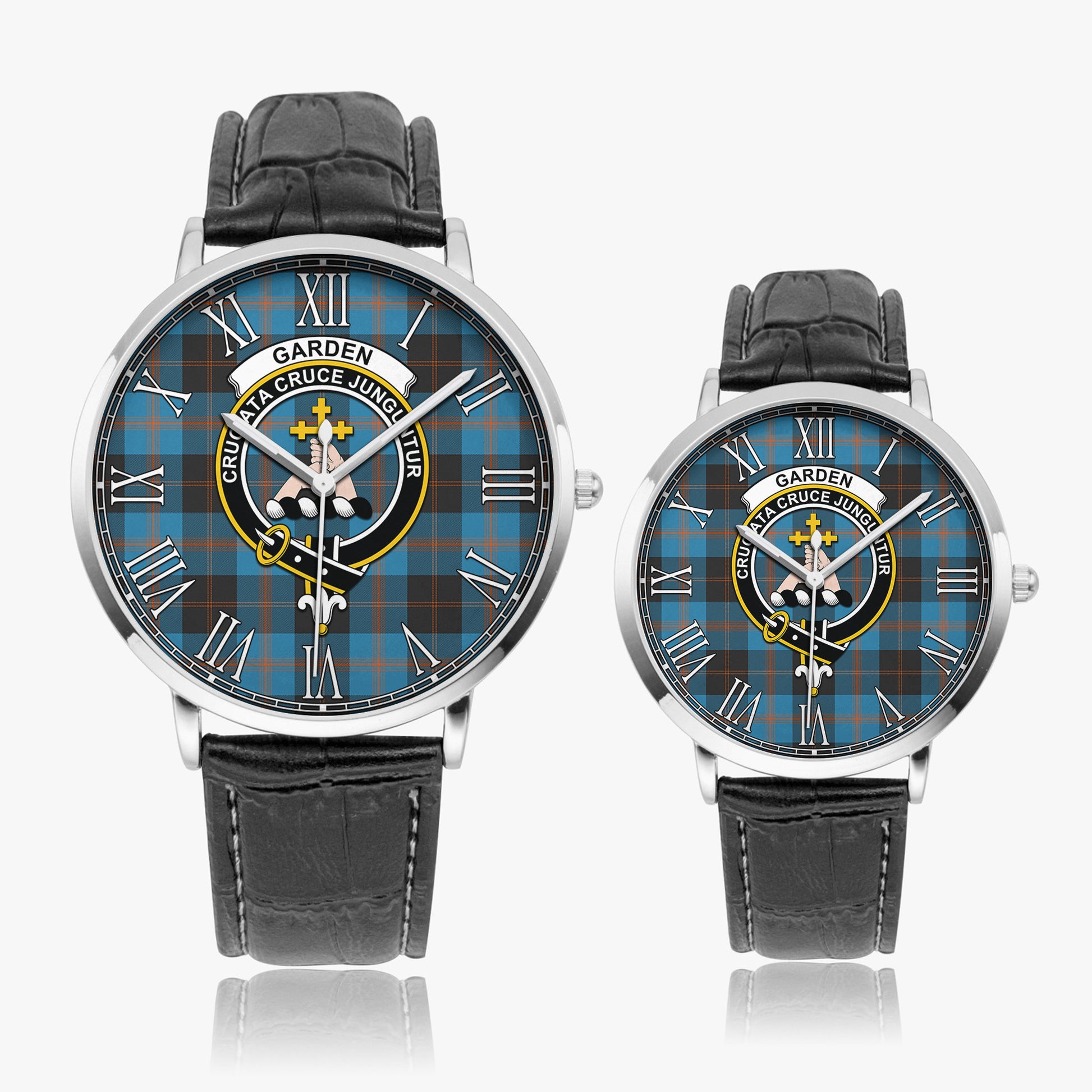 Garden (Gardyne) Tartan Family Crest Leather Strap Quartz Watch - Tartan Vibes Clothing
