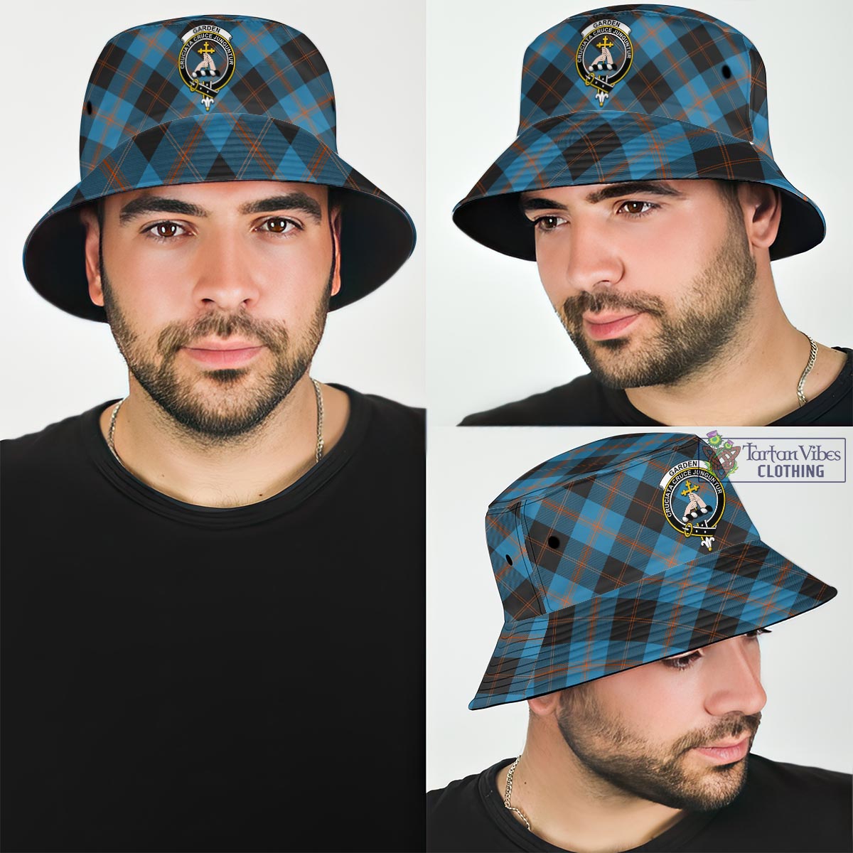 Garden (Gardyne) Tartan Bucket Hat with Family Crest Bucket Hat One Size - Tartan Vibes Clothing