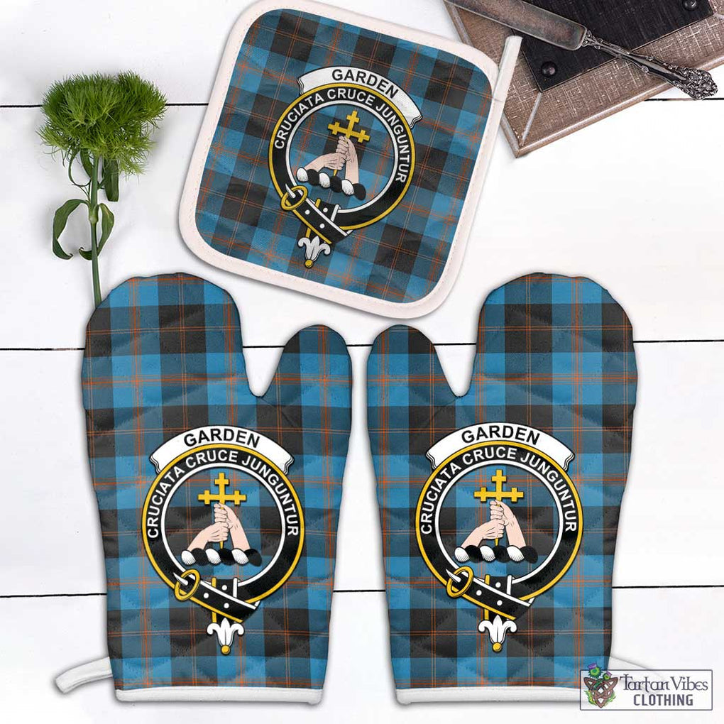 Garden (Gardyne) Tartan Combo Oven Mitt & Pot-Holder with Family Crest White - Tartan Vibes Clothing
