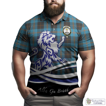 Garden Tartan Polo Shirt with Alba Gu Brath Regal Lion Emblem