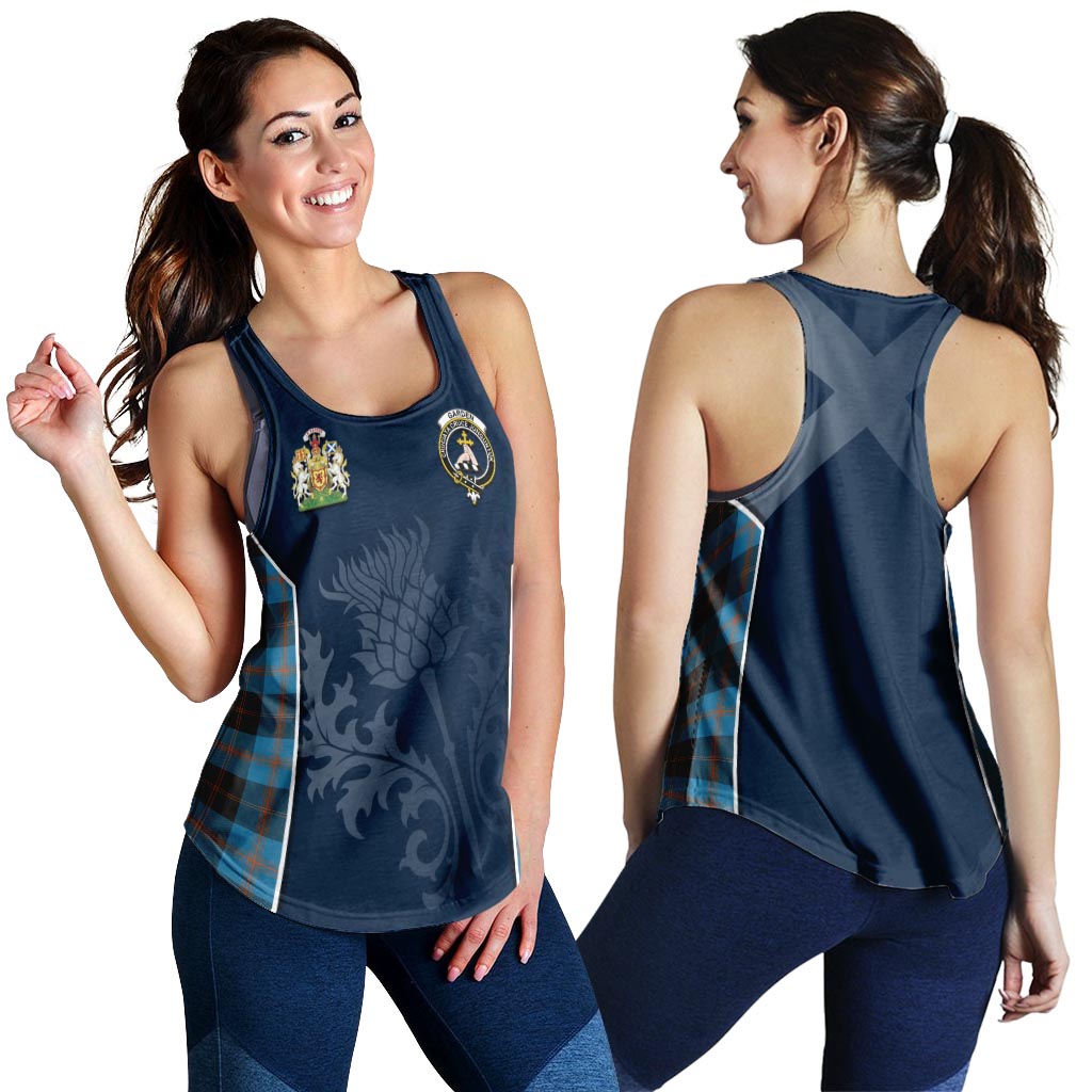 Tartan Vibes Clothing Garden Tartan Women's Racerback Tanks with Family Crest and Scottish Thistle Vibes Sport Style