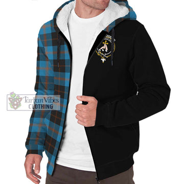 Garden (Gardyne) Tartan Sherpa Hoodie with Family Crest and Half Of Me Style Unisex S - Tartan Vibes Clothing