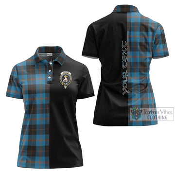 Garden (Gardyne) Tartan Women's Polo Shirt with Family Crest and Half Of Me Style Women - Tartan Vibes Clothing
