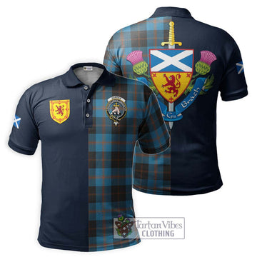 Garden (Gardyne) Tartan Polo Shirt Alba with Scottish Lion Royal Arm Half Style Kid - Tartan Vibes Clothing