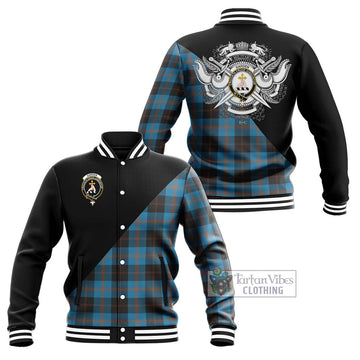 Garden (Gardyne) Tartan Baseball Jacket with Family Crest and Military Logo Style Unisex - Tartan Vibes Clothing
