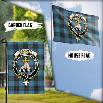 Garden Tartan Flag with Family Crest