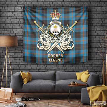 Garden (Gardyne) Tartan Tapestry with Clan Crest and the Golden Sword of Courageous Legacy Tapestry - Tartan Vibes Clothing