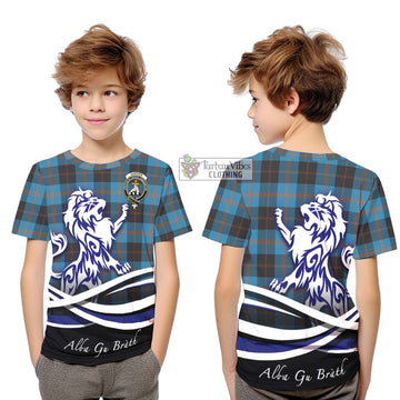 Garden (Gardyne) Tartan Kid T-Shirt with Alba Gu Brath Regal Lion Emblem Youth XL Size14 - Tartan Vibes Clothing