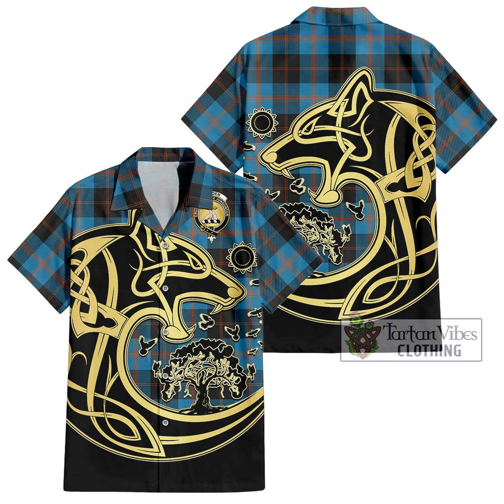 Garden (Gardyne) Tartan Hawaiian Shirt with Family Crest Celtic Wolf Style Kid - Tartan Vibes Clothing