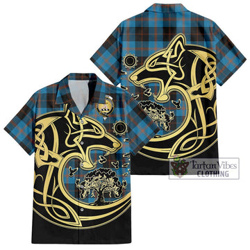 Garden (Gardyne) Tartan Hawaiian Shirt with Family Crest Celtic Wolf Style Kid - Tartan Vibes Clothing