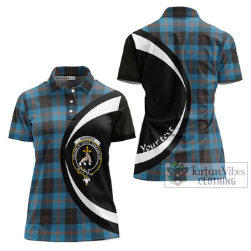 Garden (Gardyne) Tartan Women's Polo Shirt with Family Crest Circle Style Women - Tartan Vibes Clothing