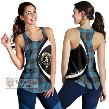 Garden (Gardyne) Tartan Women's Racerback Tanks with Family Crest Circle Style 4XL - Tartan Vibes Clothing