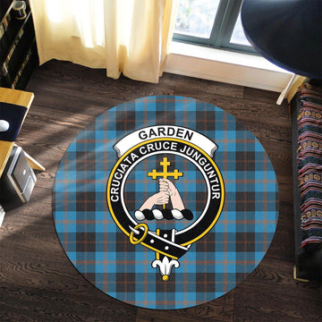 Garden (Gardyne) Tartan Round Rug with Family Crest Premium Round Rug - Tartan Vibes Clothing