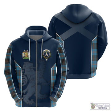 Garden Tartan Hoodie with Family Crest and Lion Rampant Vibes Sport Style